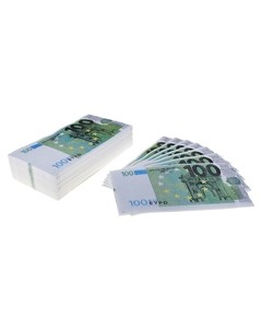 Сувенирные салфетки Пачка денег 100 евро двухслойные 25 листов 33х33 см Русма