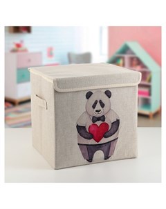 Короб для хранения с крышкой Влюблённая панда 30 30 28 5 см Nnb
