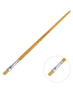 Кисть Сонет 5 щетина плоская длинная ручка D 9 мм Невская палитра