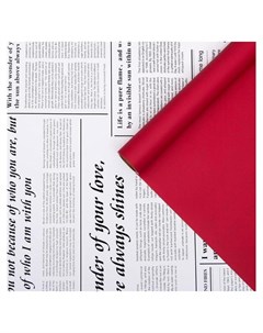 Плёнка матовая двухсторонняя Газета на белом красный 0 58 х 10 м Nnb