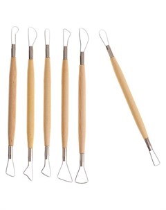 Набор инструментов для лепки деревянная ручка 6 шт Calligrata