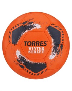 Мяч футбольный Winter Street размер 5 32 панели резина 4 подслоя ручная сшивка цвет оранжевый Torres