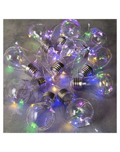 Гирлянда Нить с насадками лампочки 3 м 10 пластиковых лампочек Led 100 12v нить прозрачная свечение  Luazon home