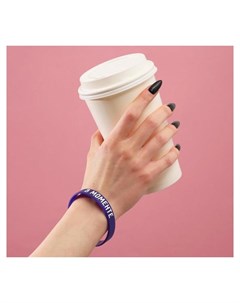 Силиконовый браслет В моменте женский цвет фиолетовый 18 см Nnb