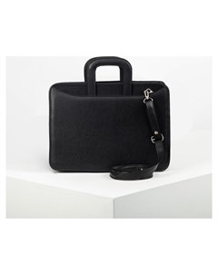 Сумка портфель мужская на молнии 2 отдела длинный ремень цвет чёрный Алекс
