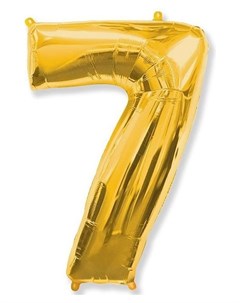 Шар фольгированный 40 цифра 7 цвет золотой Flexmetal
