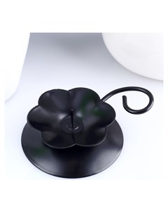 Подсвечник металлический Цветок Цвет черный Омский свечной