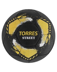 Мяч футбольный Street размер 5 32 панели резина 4 подкладочных слоя ручная сшивка цвет чёрный жёлтый Torres