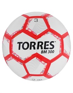 Мяч футбольный BM 300 размер 3 28 панелей глянцевый Tpu 2 подкладочных слой машинная сшивка цвет бел Torres