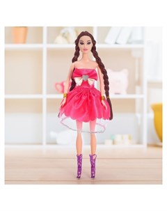 Кукла модель Лера в платье с косой Кнр игрушки