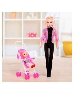 Кукла Даша с коляской и куклой малышкой Кнр игрушки