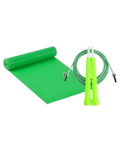 Набор для фитнеса Эспандер ленточный скакалка скоростная цвет зеленый Onlitop