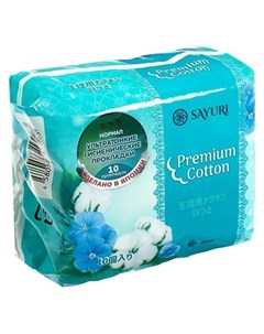 Гигиенические прокладки Premium Cotton нормал 24 см 10 шт Sayuri