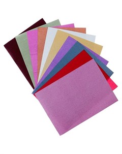 Бумага цветная формат А4 10 цветов самоклеящаяся блёстки 10 листов Calligrata