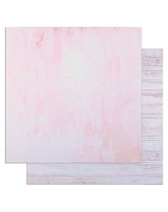 Фотофон двусторонний Розовая штукатурка и доски 45 х 45 см переплётный картон 980 г м Арт узор