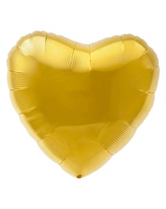 Шар фольгированный 30 сердце цвет золотой Agura