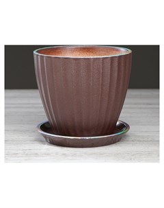Горшок для цветов Калифорния коричневый жемчуг 1 3 л Керамика ручной работы