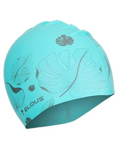 Шапочка для плавания Elous El009 силиконовая листики цвет голубой Nnb