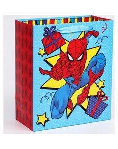 Пакет ламинат вертикальный С днем рождения человек паук 23х27х11 5 см Marvel comics