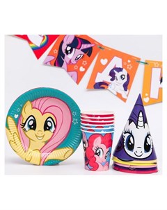 Набор бумажной посуды С днем рождения My Little Pony на 6 персон Hasbro