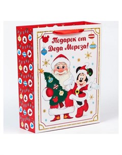 Пакет ламинат вертикальный Подарок от деда мороза микки маус и друзья 31х40х11 5 Disney