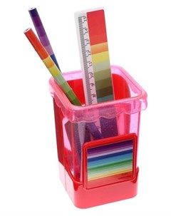 Набор настольный детский радуга Подставка 2 карандаша линейка точилка ластик блок 8лист Calligrata