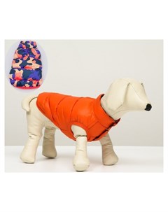 Куртка для собак двухсторонняя с принтом размер 18 ДС 40 ог 50 ОШ 38 см коралловая Nnb