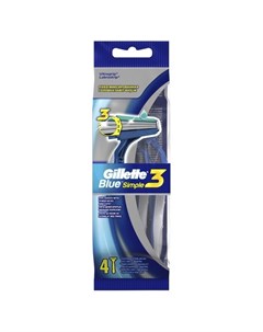 Станок для бритья одноразовый Blue Simple3 4 шт Gillette