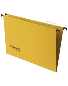 Подвесные папки А4 Foolscap 406х245 мм до 80 листов комплект 10 шт желтые картон Brauberg