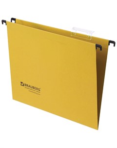Подвесные папки А4 350х245 мм до 80 листов комплект 10 шт желтые картон Brauberg
