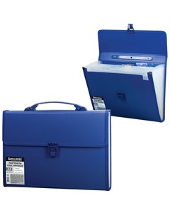 Портфель пластиковый А4 332х245х35 мм 13 отделений с окантовкой индексные ярлыки синий Brauberg