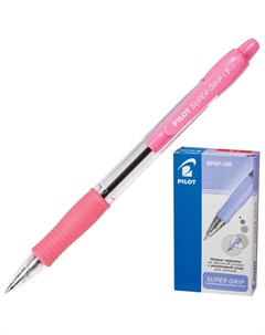 Ручка шариковая масляная автоматическая с грипом Super Grip цвет дизайна розовый Pilot