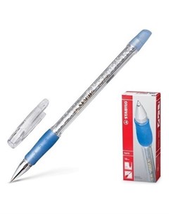 Ручка шариковая с грипом синяя корпус прозрачный с блестками узел 0 5 мм линия письма 0 3 мм Keris Stabilo