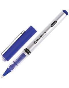 Ручка роллер Flagman синяя корпус серебристый хромированные детали узел 0 5 мм линия письма 0 3 мм Brauberg
