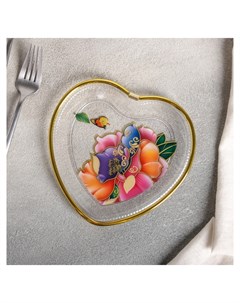Блюдо фигурное 16 5 16 5 см Сердце рисунок Nnb