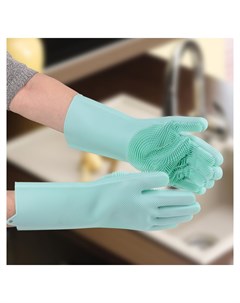 Перчатки хозяйственные силиконовые для мытья посуды 240 гр Nnb