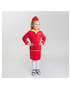 Детский карнавальный костюм Стюардесса юбка пилотка пиджак 4 6 лет рост 110 122 см Nnb