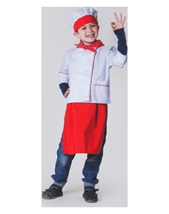 Детский карнавальный костюм Повар колпак куртка фартук косынка 4 6 лет рост 110 122 см Nnb