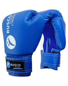 Перчатки боксерские кож зам 8 Oz синие Rusco sport