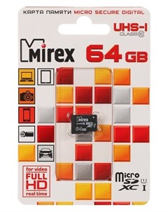 Карта памяти Microsd 64 Гб Sdxc Uhs i класс 10 Mirex