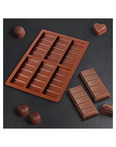 Форма для шоколада Плитка 6 ячеек 26 17 1 5 см цвет шоколадный Nnb