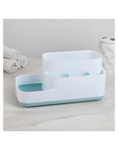 Органайзер для ванной комнаты Лазурный берег 24 12 12 см цвет бело голубой Nnb