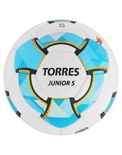 Мяч футбольный Junior 5 размер 5 вес 390 410 г глянцевый ПУ 3 слоя 32 панели ручная сшивка цвет белы Torres