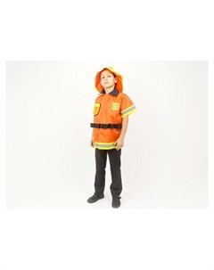 Карнавальный костюм Пожарный куртка шлем рост 110 128 см Минивини