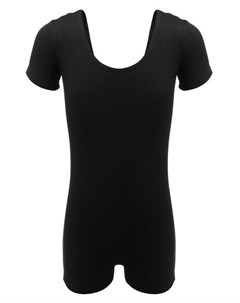 Купальник шорты с коротким рукавом хлопок размер 28 цвет чёрный Grace dance