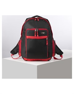 Рюкзак туристический 28 л отдел на молнии 2 наружных кармана 2 боковых кармана цвет чёрный красный Taif