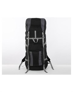 Рюкзак туристический 90 л отдел на шнурке наружный карман 2 боковых сетки цвет чёрный серый Taif