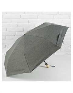 Зонт мужской автоматический Однотонный прямоугольная ручка 3 сложения 8 спиц R 52 см цвет серый Кнр