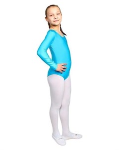 Купальник гимнастический с длинным рукавом размер 34 цвет бирюзовый Grace dance