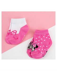 Набор носков Минни Маус 2 пары 8 10 см Цвет белый розовый Disney